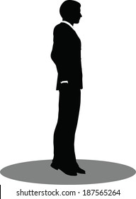 EPS 10 Vector illustration of business standing silhouette