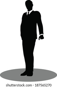 EPS 10 Vector illustration of business standing silhouette