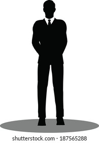 EPS 10 Vector illustration of business standing silhouette