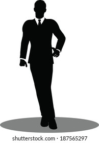 EPS 10 Vector illustration of business standing silhouette