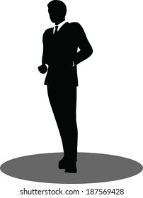 EPS 10 Vector illustration of business standing silhouette