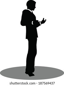 EPS 10 Vector illustration of business standing silhouette