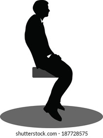 EPS 10 Vector illustration of business people meeting sitting silhouette