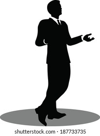 EPS 10 Vector illustration of business people meeting standing silhouette