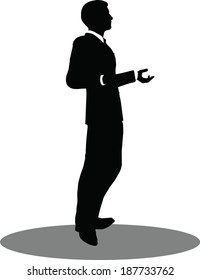 EPS 10 Vector illustration of business people meeting standing silhouette