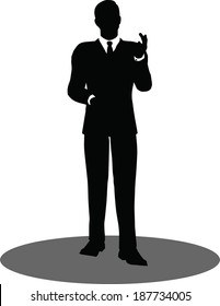 EPS 10 Vector illustration of business people meeting standing silhouette