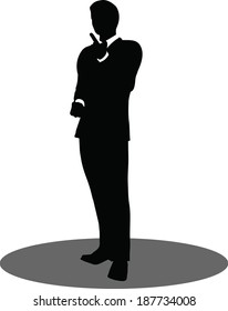 EPS 10 Vector illustration of business people meeting standing silhouette
