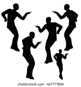 EPS 10 vector illustration of business man silhouette in blaming pose