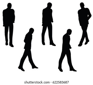 EPS 10 vector illustration of  businessman walking  on white background
