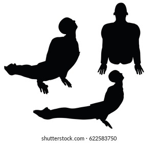 EPS 10 vector illustration of  businessman yoga pose on white background
