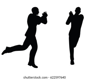 EPS 10 vector illustration of  businessman Male Gun on white background