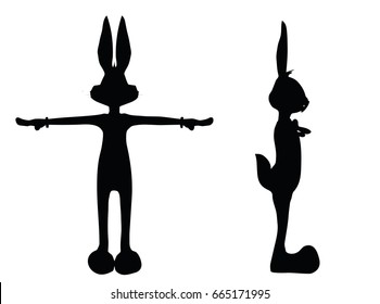 EPS 10 vector illustration of Cartoon bunny silhouette