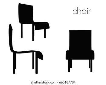 EPS 10 vector illustration of chair silhouette on white background