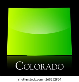 EPS 10 Vector illustration of Colorado green shiny map. Used transparency.