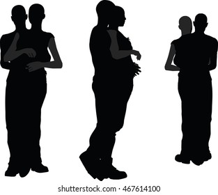 EPS 10 vector illustration of a couple silhouette