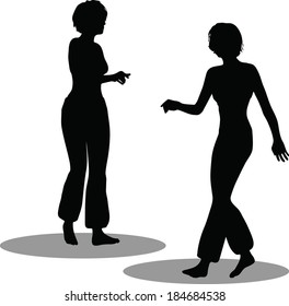 EPS 10 Vector Illustration of dancer woman silhouette