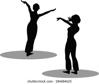 EPS 10 Vector Illustration of dancer woman silhouette