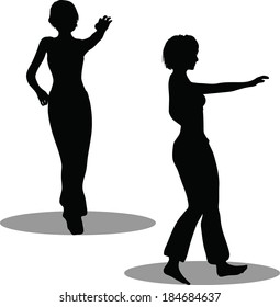 EPS 10 Vector Illustration of dancer woman silhouette