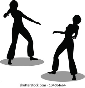 EPS 10 Vector Illustration of dancer woman silhouette