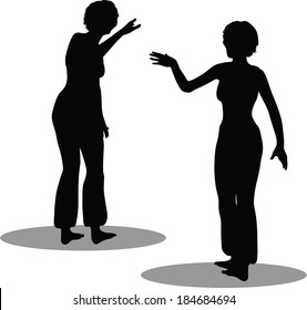 EPS 10 Vector Illustration of dancer woman silhouette