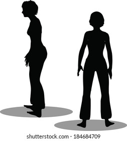 EPS 10 Vector Illustration of dancer woman silhouette