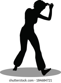 EPS 10 Vector Illustration of dancer woman silhouette