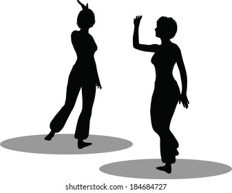 EPS 10 Vector Illustration of dancer woman silhouette