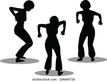 EPS 10 Vector Illustration of dancer woman silhouette