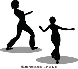 EPS 10 Vector Illustration of dancer woman silhouette