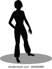 EPS 10 Vector Illustration of dancer woman silhouette