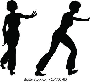 EPS 10 Vector Illustration of dancer woman silhouette
