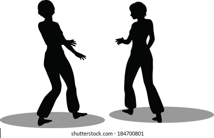 EPS 10 Vector Illustration of dancer woman silhouette