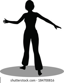 EPS 10 Vector Illustration of dancer woman silhouette
