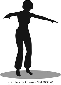 EPS 10 Vector Illustration of dancer woman silhouette
