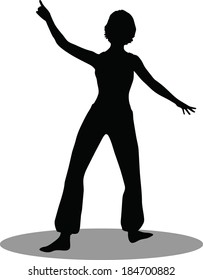 EPS 10 Vector Illustration of dancer woman silhouette