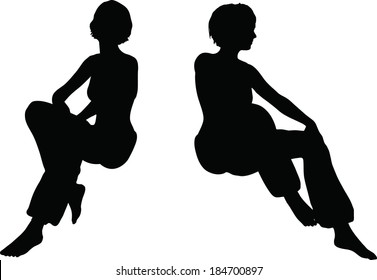 EPS 10 Vector Illustration of dancer woman silhouette