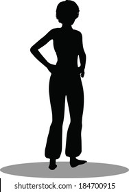 EPS 10 Vector Illustration of dancer woman silhouette