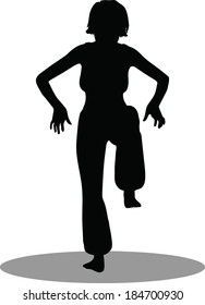 EPS 10 Vector Illustration of dancer woman silhouette