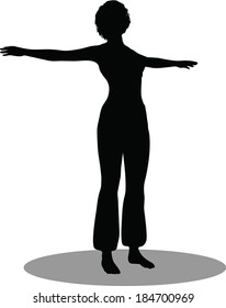 EPS 10 Vector Illustration of dancer woman silhouette