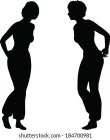 EPS 10 Vector Illustration of dancer woman silhouette