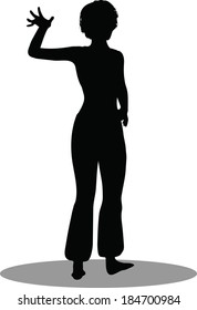 EPS 10 Vector Illustration of dancer woman silhouette