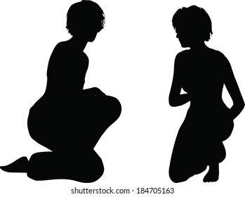 EPS 10 Vector Illustration of dancer woman silhouette