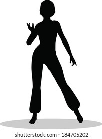 EPS 10 Vector Illustration of dancer woman silhouette