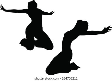 EPS 10 Vector Illustration of dancer woman silhouette