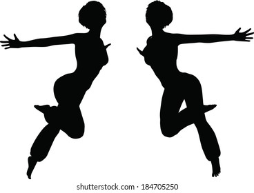 EPS 10 Vector Illustration of dancer woman silhouette