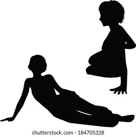 EPS 10 Vector Illustration of dancer woman silhouette