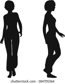 EPS 10 Vector Illustration of dancer woman silhouette