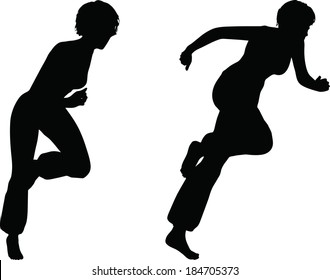 EPS 10 Vector Illustration of dancer woman silhouette