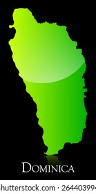 EPS 10 Vector illustration of Dominica green shiny map. Used transparency.