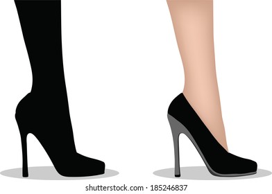 EPS 10 Vector Illustration of female legs with high heels